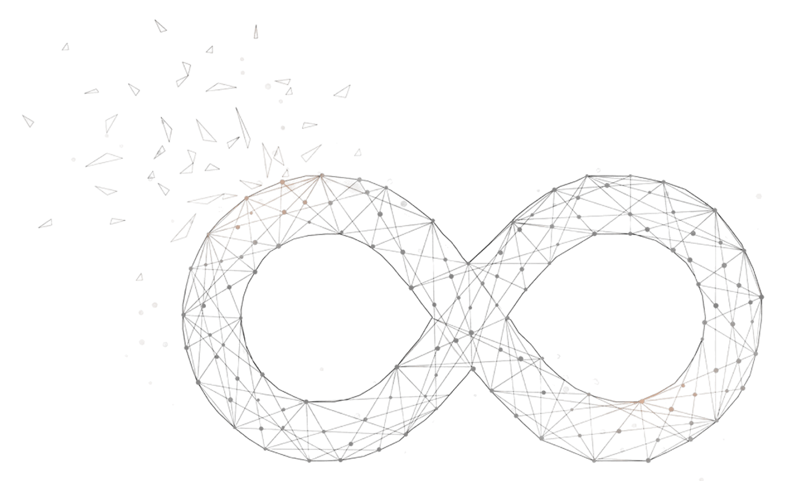 Abstract infinity symbol with fragments